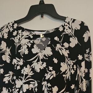 Liz Claiborne Black and White Floral Shirt